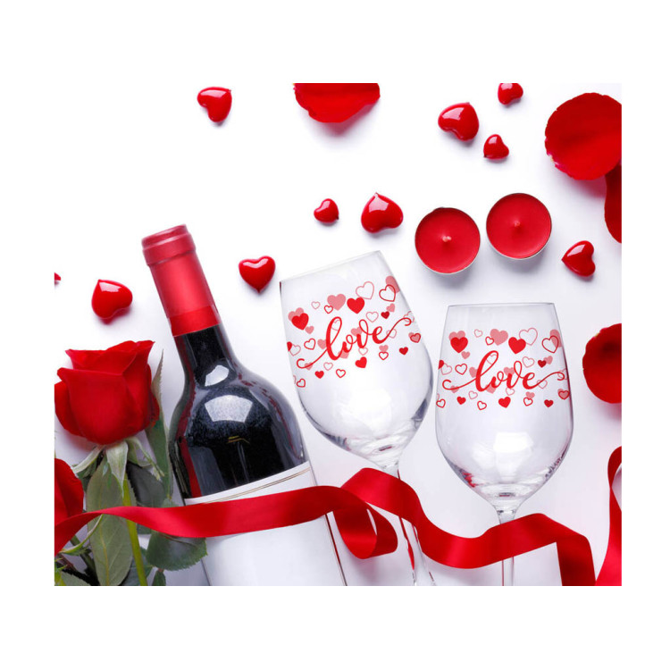 Kieliszki do wina 300 ml na walentynki Glasmark komplet 2 szt Love Kieliszki do wina 300 ml na walentynki Glasmark komplet 2 szt Love