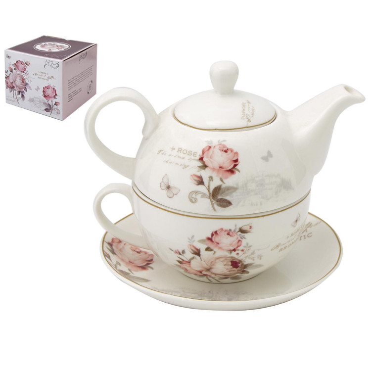 Dzbanek 1L z filiżanka porcelanowa róże TR 35917 Tragar Dzbanek 1L z filiżanka porcelanowa róże TR 35917 Tragar