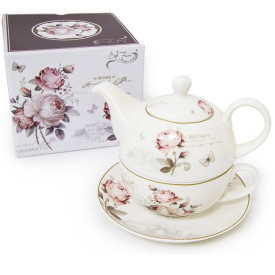 Dzbanek 1L z filiżanka porcelanowa róże TR 35917 Tragar
