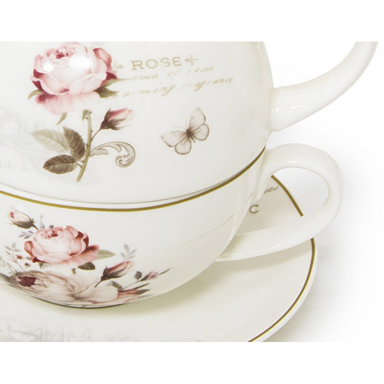Dzbanek 1L z filiżanka porcelanowa róże TR 35917 Tragar Dzbanek 1L z filiżanka porcelanowa róże TR 35917 Tragar