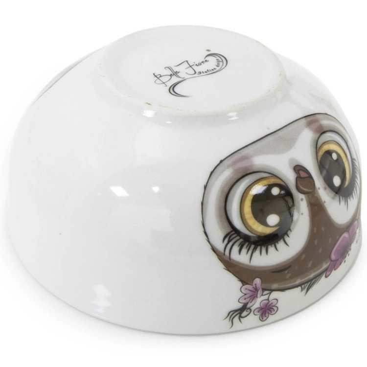 Porcelana obiadowa dziecięca kubek salaterka 2 EL wzór sowa komplet Porcelana obiadowa dziecięca kubek salaterka 2 EL wzór sowa komplet