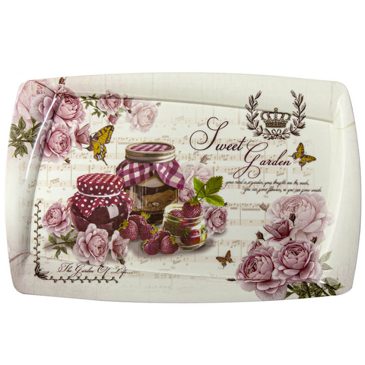 Tacka kuchenna plastikowa prostokątna 43x28 cm wzór przetwory Tragar