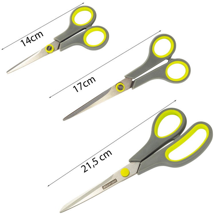 Zestaw nożyczek krawieckich biurowych komplet 3 szt KM 5187 Kamille