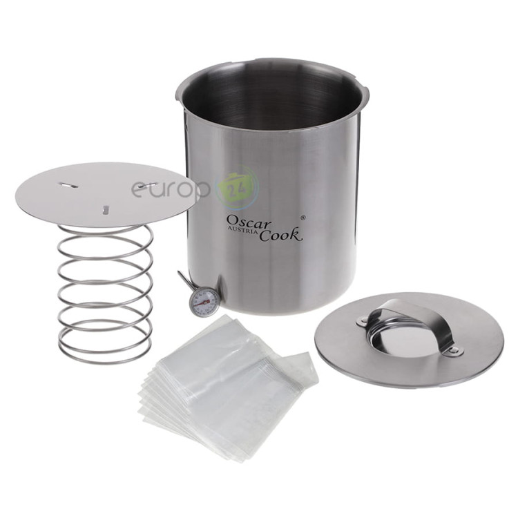 Szynkowar stalowy Austria Oscar Cook TW 59 / KB 7284  2.5 L Termometr + Woreczki  w zestawie Szynkowar stalowy Austria Oscar Cook TW 59 / KB 7284  2.5 L Termometr + Woreczki  w zestawie