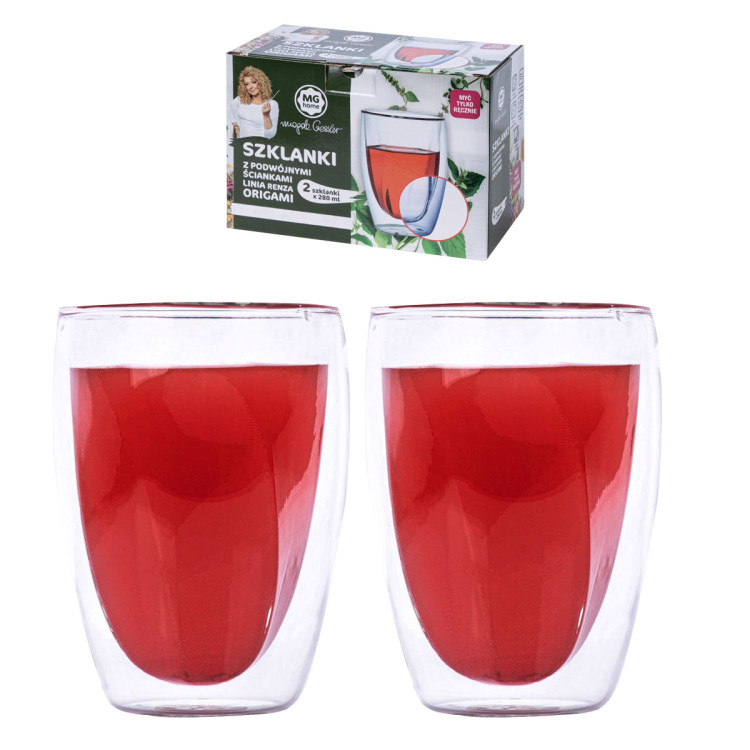 Szklanki termiczne 280 ml Renza Origami komplet 2 szt MG Home