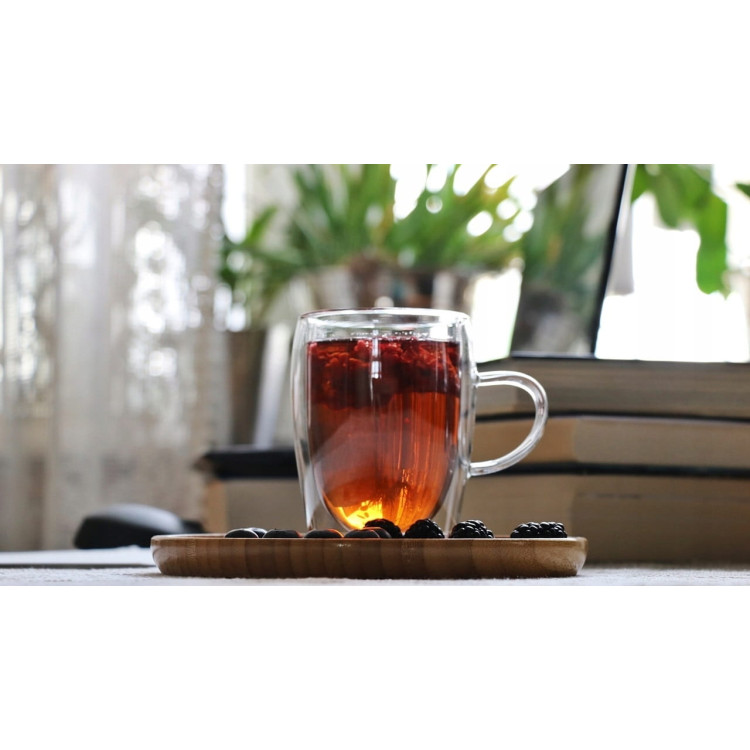 Szklanki termiczne z uchem Renza 350 ml do kawy latte komplet 6 szt MGHOME