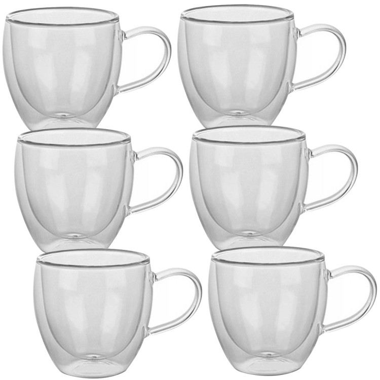 Szklanki termiczne RENZA do kawy 250ml latte komplet 6 szt szklanek