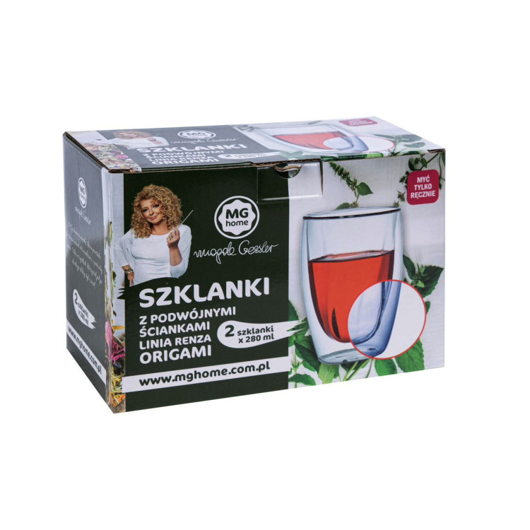 Szklanki termiczne 280 ml Renza Origami komplet 6 szt MG Home