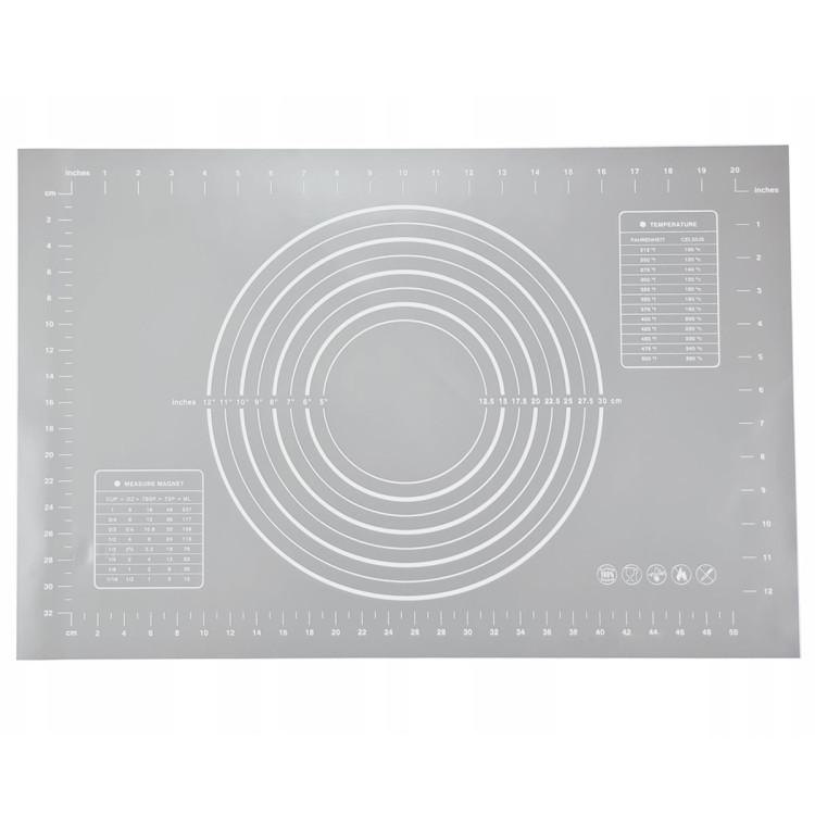 Zestaw do pieczenia stolnica silikonowa 60x40 cm + wałek metalowy 38 cm E 6249 Elitehoff