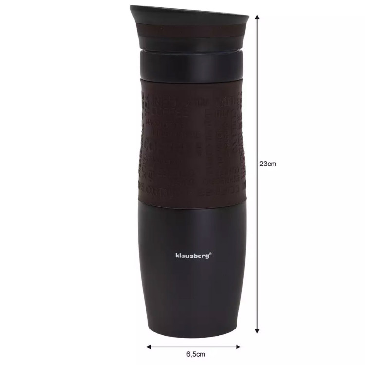 Kubek termiczny 500 ml termos stalowy brązowy KB 7102 Klausberg