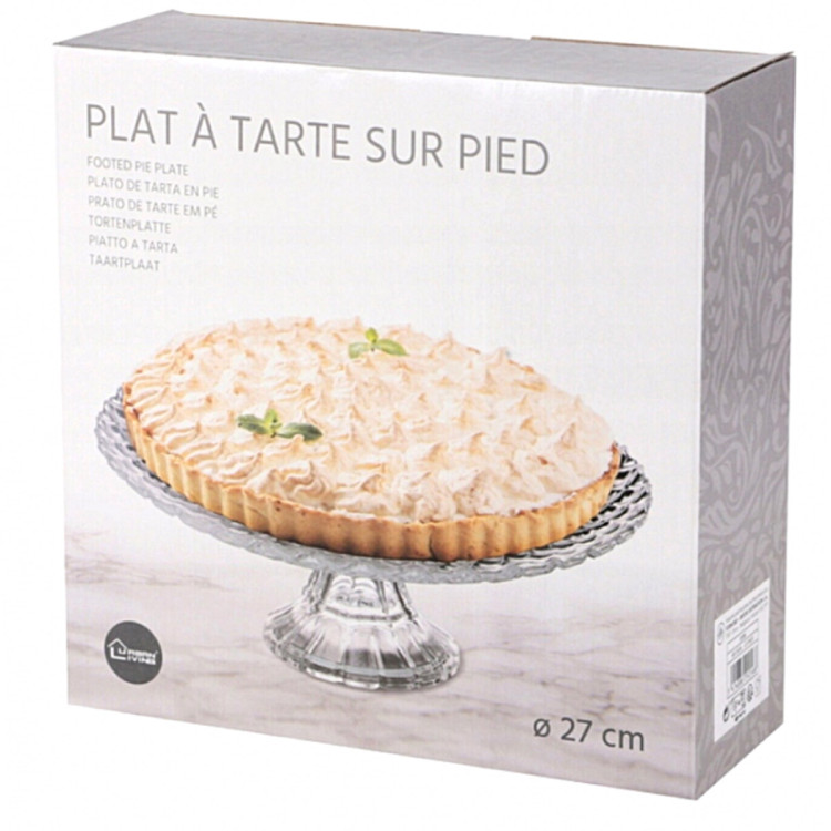 Patera szklana na tort 27cm pojemnik na ciasto owoce Tragar 2568