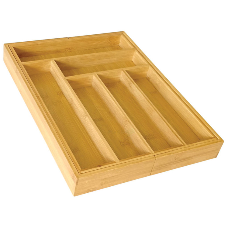 Wkład rozsuwany do szuflady na sztućce 33/52x43x5 cm Krisberg 2547 Bambusowy Organizer