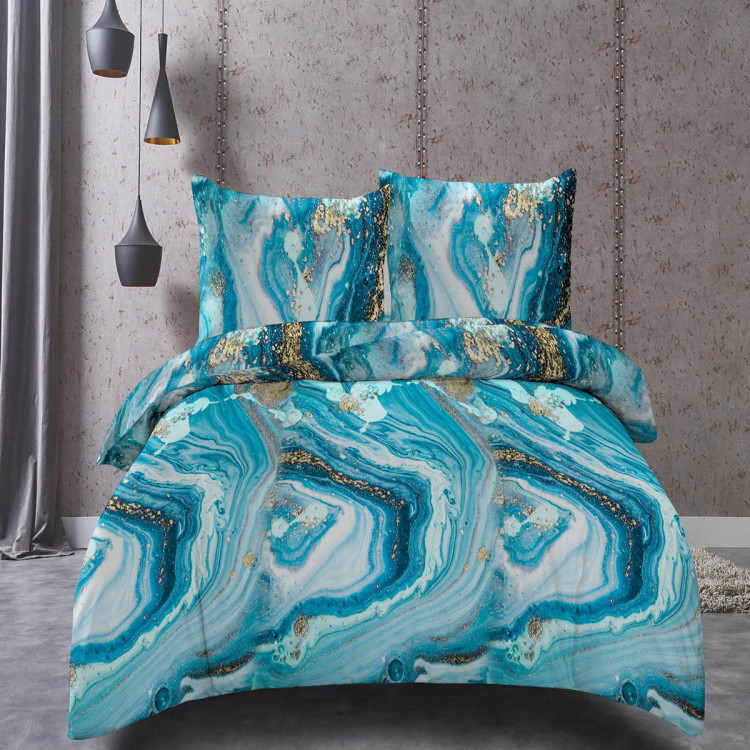 Pościel 200x220 bawełna satynowa 3D Cotton World gruba 3 części 2214