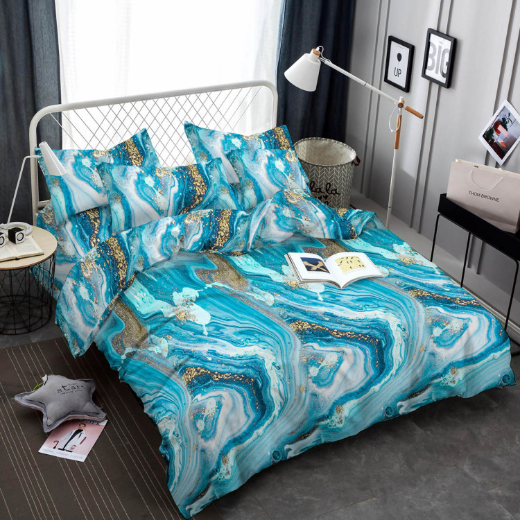 Pościel 200x220 bawełna satynowa 3D Cotton World gruba 3 części 2214