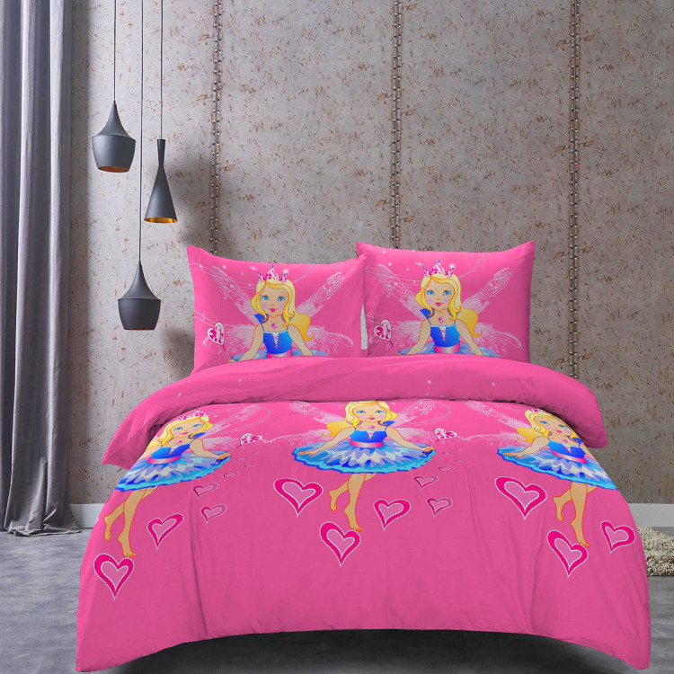 Pościel 160x200 dla dzieci bawełna satynowa 3D Cotton World gruba 3 części 2416 wróżka