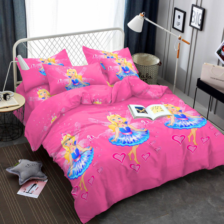 Pościel 160x200 dla dzieci bawełna satynowa 3D Cotton World gruba 3 części 2416 wróżka