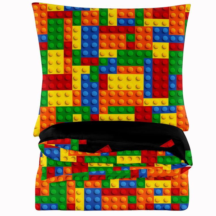 Pościel 220x200 bawełna satynowa 3D Cotton World gruba 3 części 1770 klocki lego