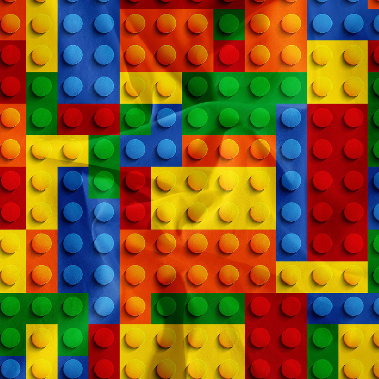 Pościel 220x200 bawełna satynowa 3D Cotton World gruba 3 części 1770 klocki lego