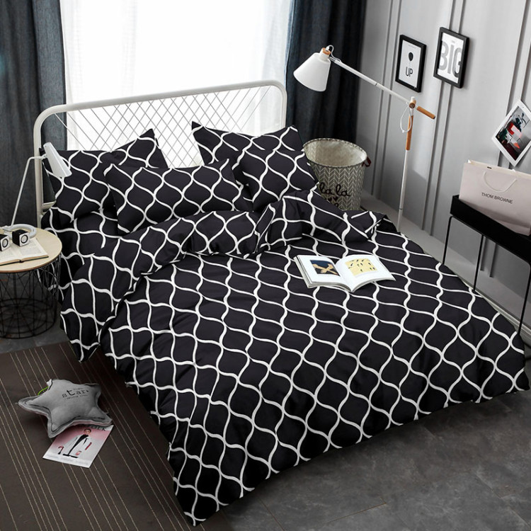 Pościel 200x220 bawełna satynowa 3D Cotton World gruba 4 części z prześcieradłem 1623
