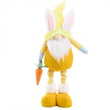 Skrzat krasnal świąteczny na Wielkanoc z teleskopowymi nogami 55 cm pluszowy żółty