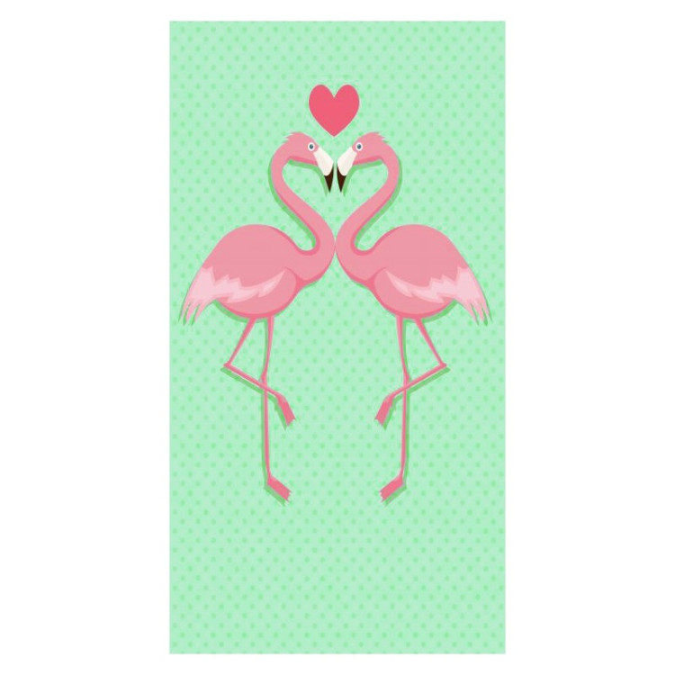 Ręcznik plażowy 70x150 gruby chłonny mikrofibra love flamingos wz6