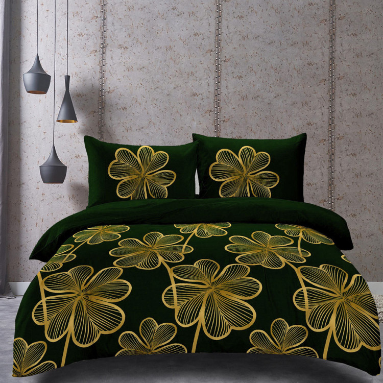 Pościel 140x200 bawełna satynowa 3D Cotton World gruba 2 części 2427 złota konieczyna