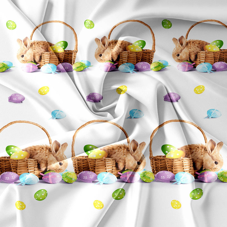 Pościel 160x200 świąteczna na Wielkanoc bawełna satynowa 3D Cotton World gruba 3 części 2445 zajączki wielkanocne