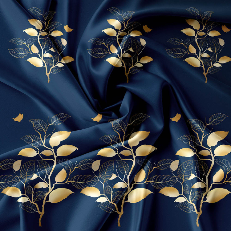 Pościel 160x200 bawełna satynowa 3D Cotton World gruba 3 części 2426 złote gałązki