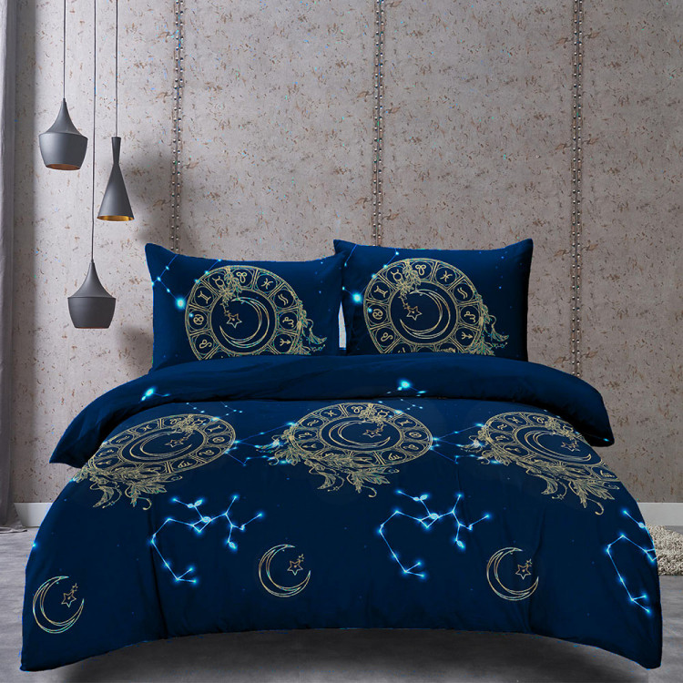 Pościel 200x220 bawełna satynowa 3D Cotton World gruba 3 części 2428 zodiak