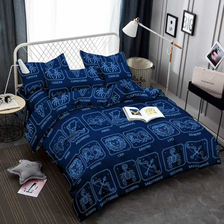 Pościel 200x220 bawełna satynowa 3D Cotton World gruba 3 części 2429 znaki zodiaku