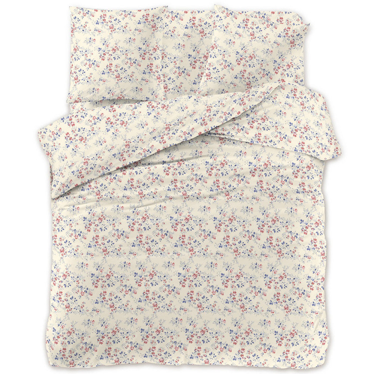 Pościel 200x220 bawełna satynowa 3D Cotton World gruba 3 części 2439 kwiatuszki