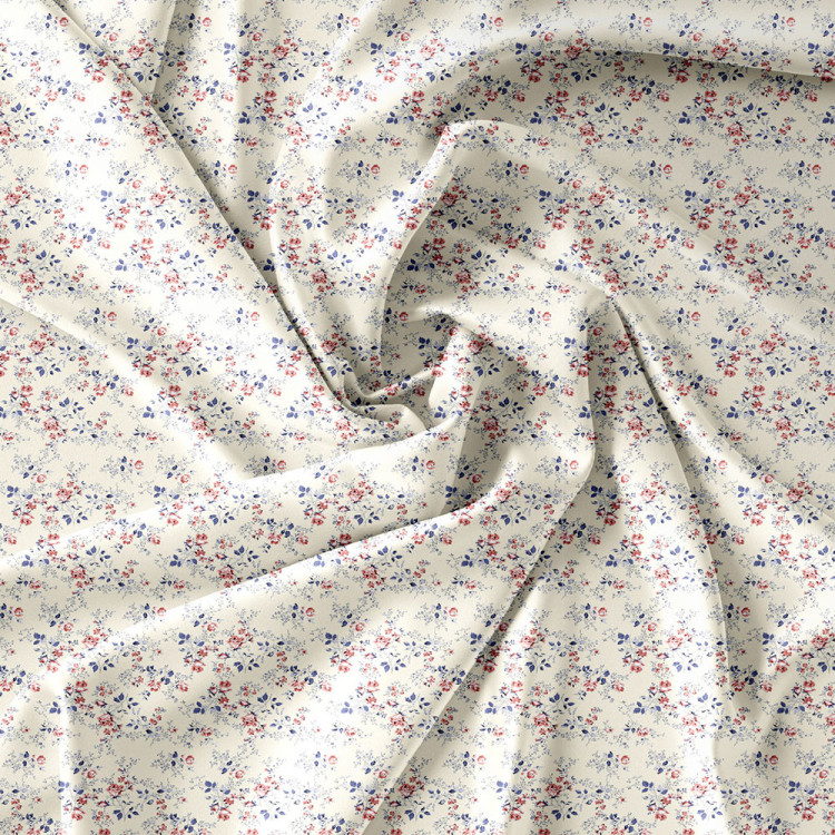 Pościel 200x220 bawełna satynowa 3D Cotton World gruba 3 części 2439 kwiatuszki