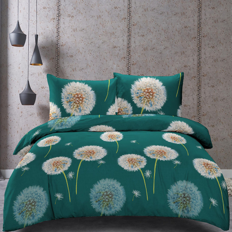 Pościel 200x220 bawełna satynowa 3D Cotton World gruba 3 części 2449 dmuchawce