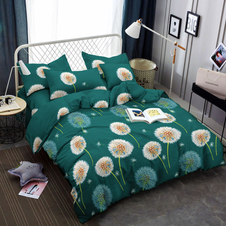 Pościel 200x220 bawełna satynowa 3D Cotton World gruba 3 części 2449 dmuchawce