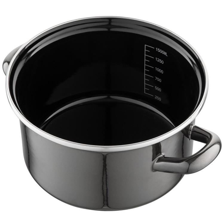 Komplet garnków emaliowanych 7 elementów na gaz i indukcję Emalia Polska Pleszew Metalico 1.7/1.9/3.3/5.6 l ciemnoszary