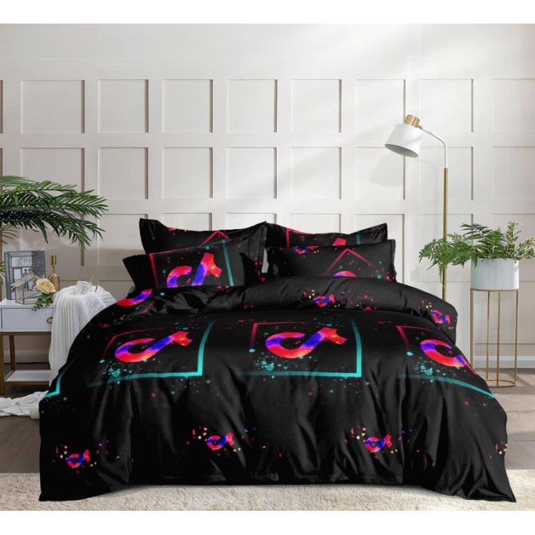 Pościel 160x200 bawełna satynowa 3D Cotton World gruba 3 części 2287 tiktok