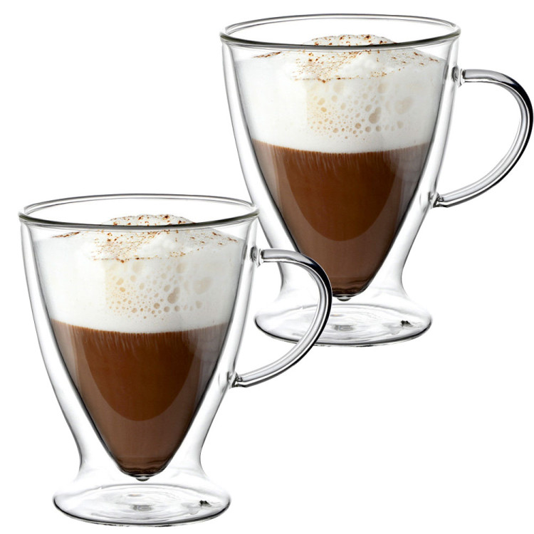 Szklanki termiczne z uchem Florina Malachit 320 ml zestaw 2 sztuki