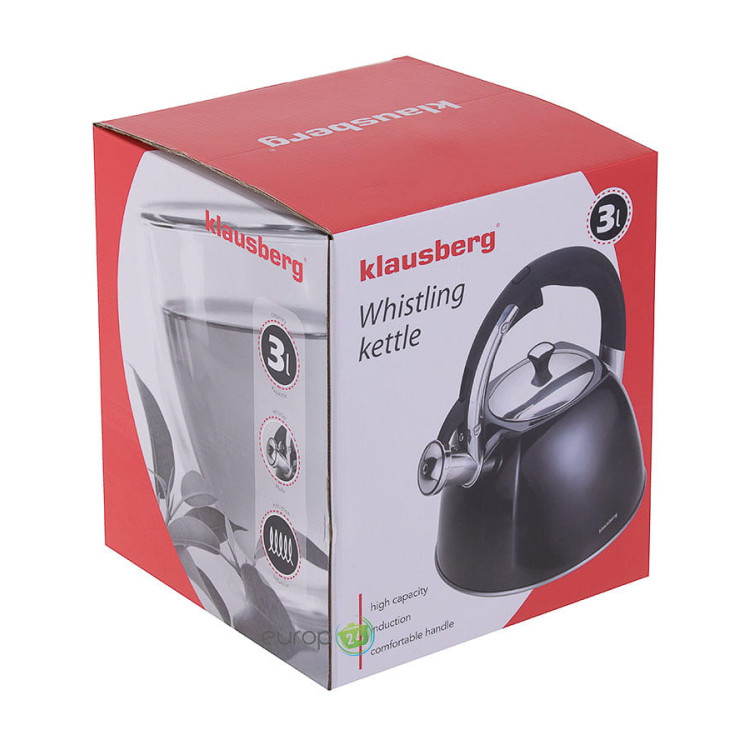 Czajnik ze stali na indukcję Klausberg KB 7259 z gwizdkiem 3 Litry czarny Czajnik ze stali na indukcję Klausberg KB 7259 z gwizdkiem 3 Litry czarny