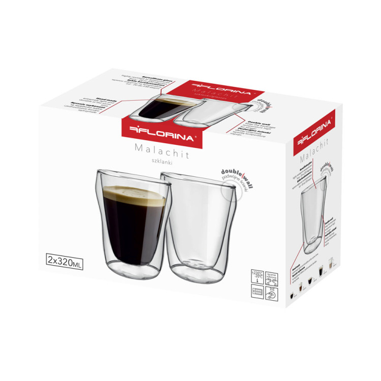 Szklanki termiczne Florina Malachit Cube 320 ml zestaw 2 sztuki