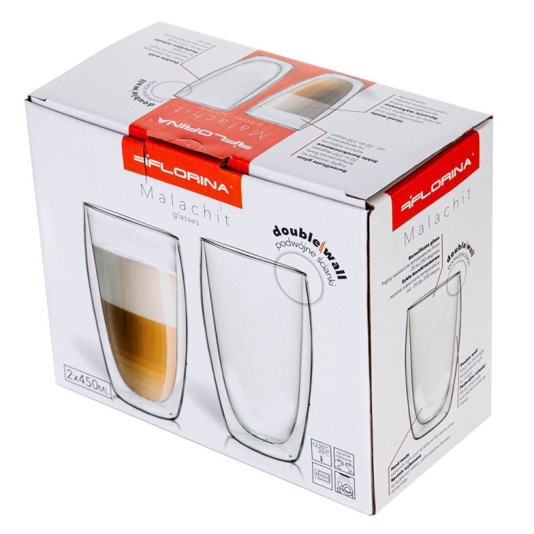 Szklanki termiczne bez ucha Florina zestaw 2 sztuki Malachit 450 ml