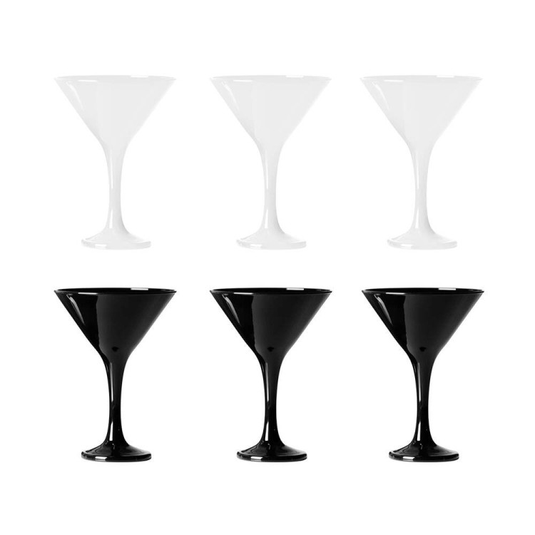 Kieliszki do martini Glasmark 150 ml komplet 6 sztuk czarne i białe