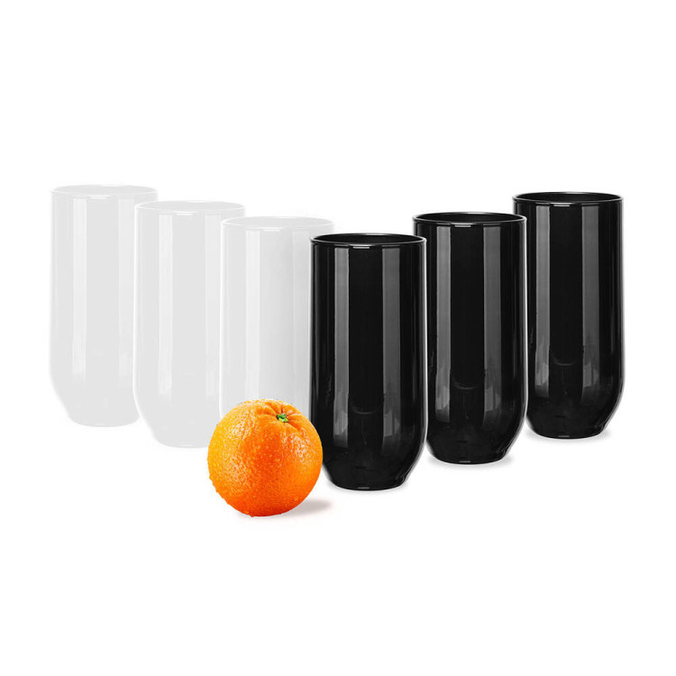 Szklanki Glasmark 400 ml zestaw 6 szklanek do napojów wody drinków czarne i białe