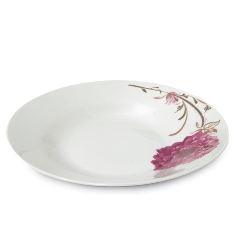 Serwis obiadowy porcelana 18 elementów talerze okrągłe dla 6 osób Tragar AR-49 kwiaty