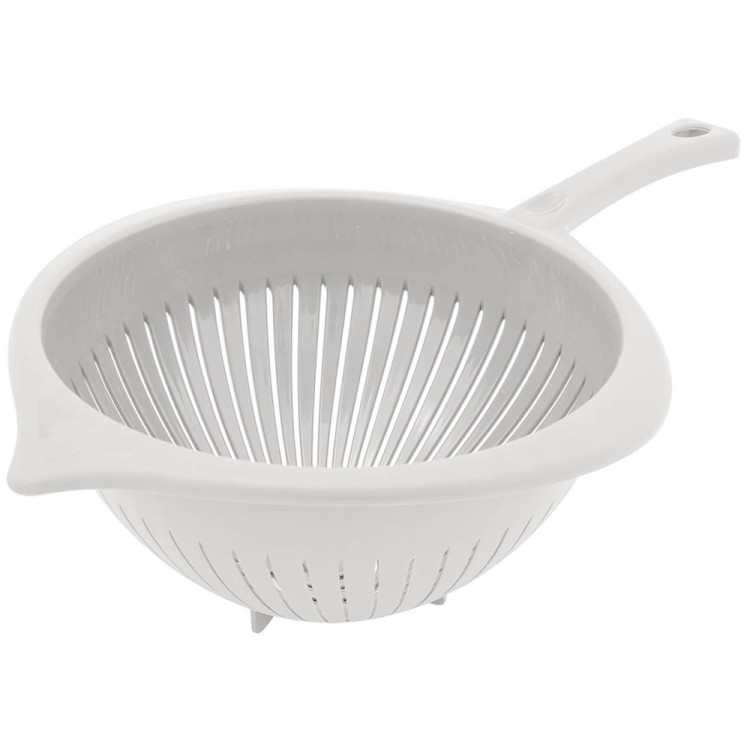 Cedzak plastikowy 17 cm durszlak z rączką Lux Plastic L-241 biały