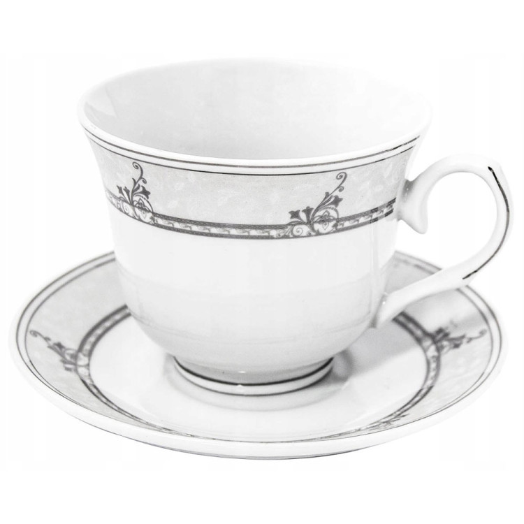 Serwis kawowy na 6 osób Bella Fiore Francesca TR-1839S porcelana zestaw 6 filiżanek ze spodkami