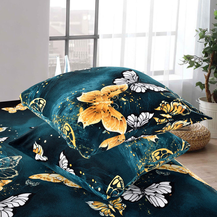 Pościel 160x200 mikrofibra "miś" Cotton World gruba 3 części 1403 motyle