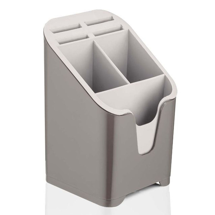 Ociekacz na sztućce plastikowy brąz/beż prostokątny L-832