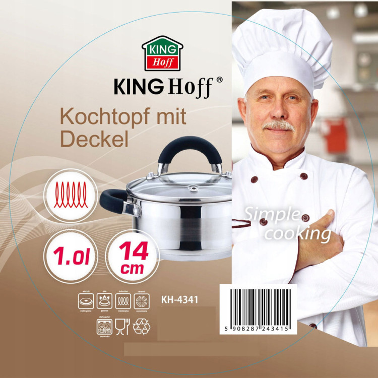 Garnek z pokrywką KingHoff KH 4344 3.0 L stalowy INDUKCJA