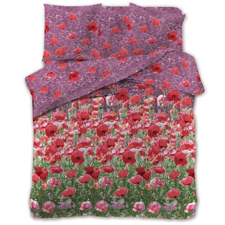 Pościel 200x220 bawełna satynowa 3D Cotton World gruba 3 części 2473 maki