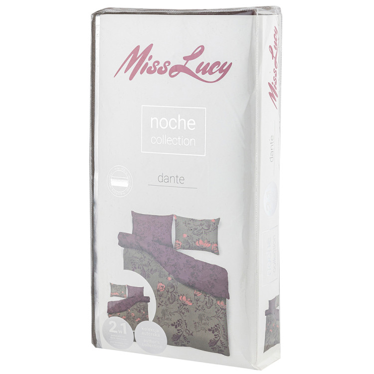 Pościel 160x200 dwustronna mikrofibra Miss Lucy Noche Dante gruba 3 części kwiaty
